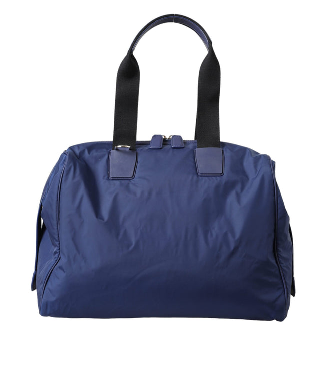 Dolce & Gabbana Blue Nylon Calfskin Hand Shoulder Duffel Bag