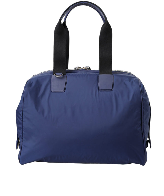 Dolce & Gabbana Blue Nylon Calfskin Hand Shoulder Duffel Bag