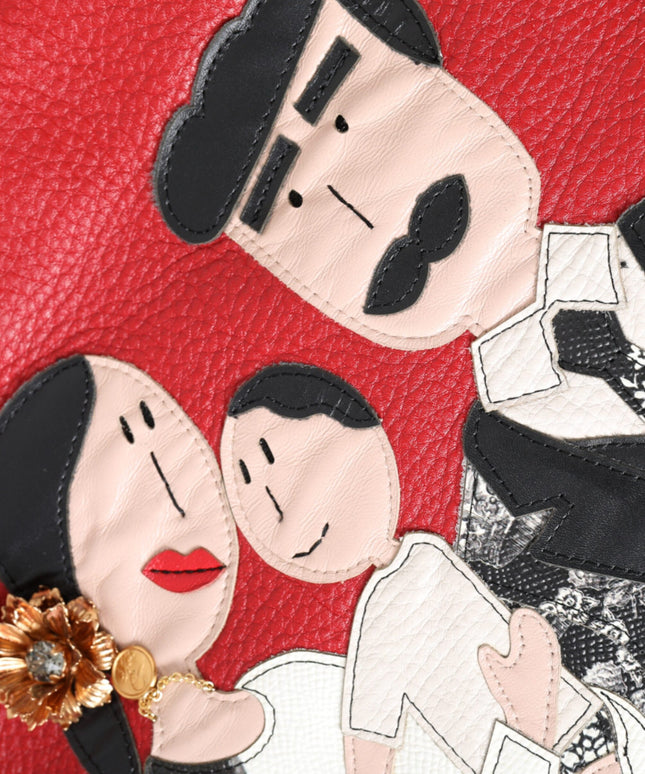 Dolce & Gabbana Red Leather #DGFamily Patch Shopping Tote Bag