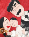 حقيبة تسوق دولتشي آند غابانا الجلدية الحمراء #DGFamily Patch