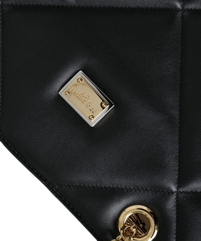 Dolce & Gabbana Black Leather JUNGLE Quilted Shopping Tote Bag