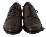 Dolce & Gabbana Brown Leather Brogue Derby Dress Shoes