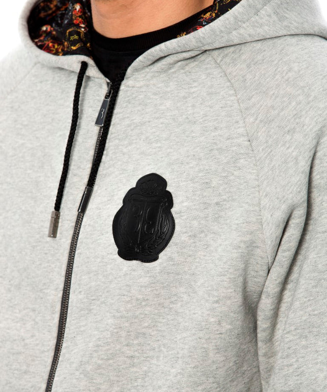Billionaire Italian Couture Gray Cotton Hooded Sweatsuit