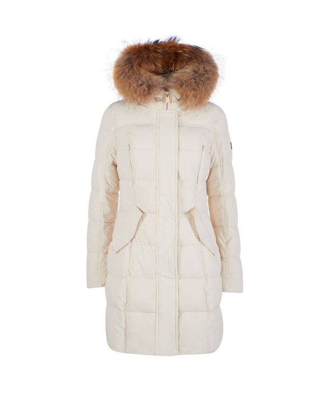 Yes Zee White Nylon Jackets & Coat