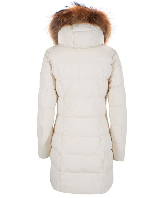 Yes Zee White Nylon Jackets & Coat