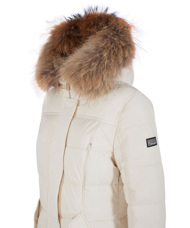 Yes Zee White Nylon Jackets & Coat