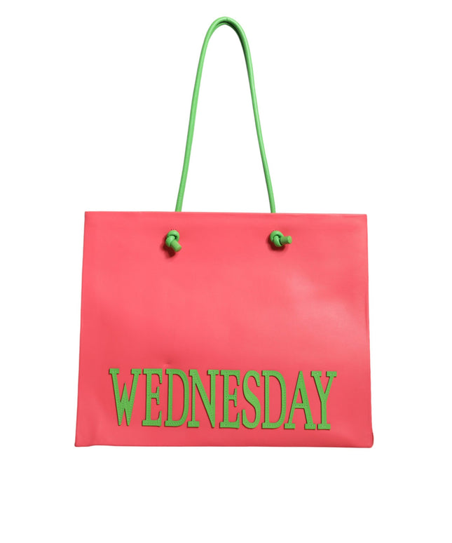 Alberta Ferretti Pink Leather Weekend Wednesday Shopping Tote Bag