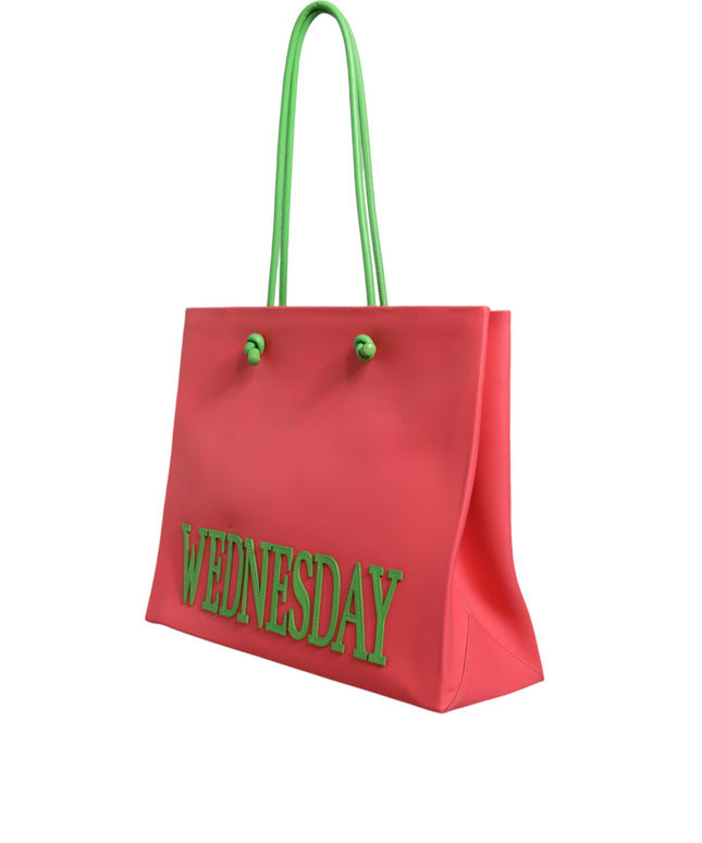 Alberta Ferretti Pink Leather Weekend Wednesday Shopping Tote Bag