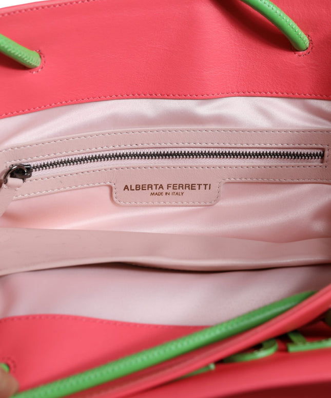 Alberta Ferretti Pink Leather Weekend Wednesday Shopping Tote Bag