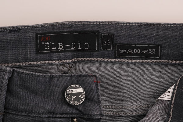 Acht Gray Cotton Slim Fit Denim Jeans