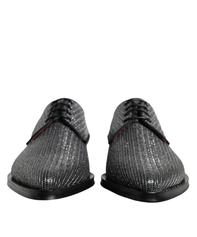 Dolce & Gabbana Silver Polyurethane Derby Formal Dress Shoes