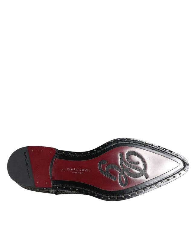 Dolce & Gabbana Silver Polyurethane Derby Formal Dress Shoes