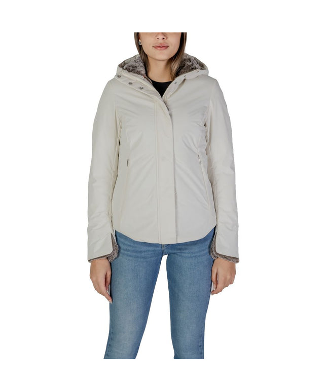 Suns Cream Polyester Jackets & Coat
