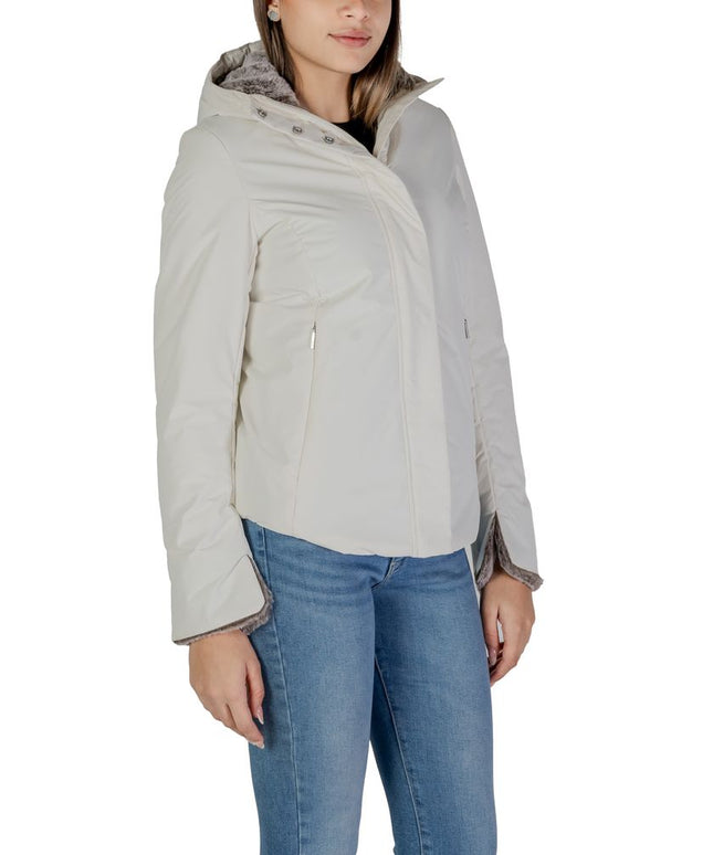 Suns Cream Polyester Jackets & Coat