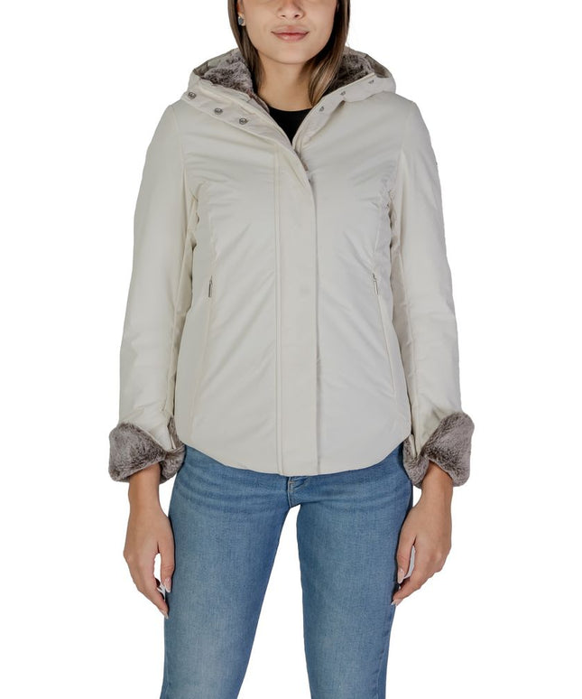 Suns Cream Polyester Jackets & Coat