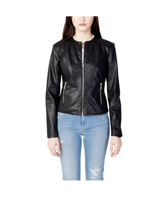 Armani Exchange Black Polyester Jackets & Coat