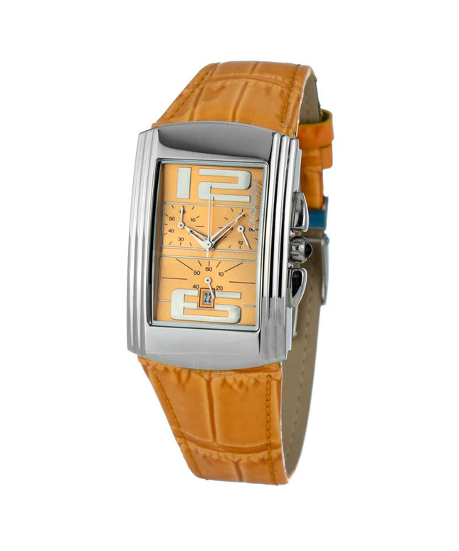 Chronotech Orange Leather Watch