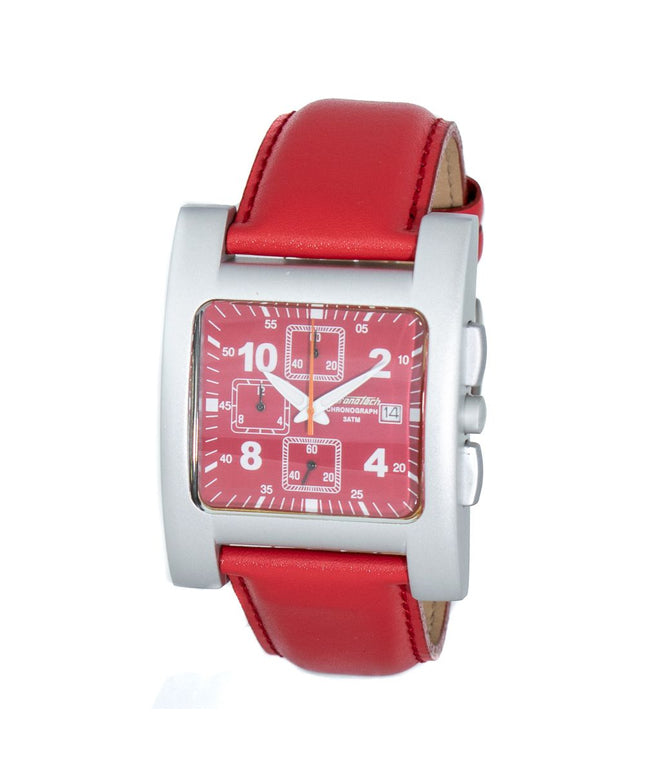 Chronotech Red Leather Watch