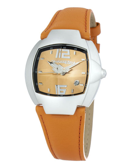 Chronotech Orange Leather Watch
