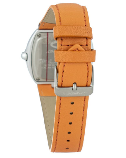 Chronotech Orange Leather Watch