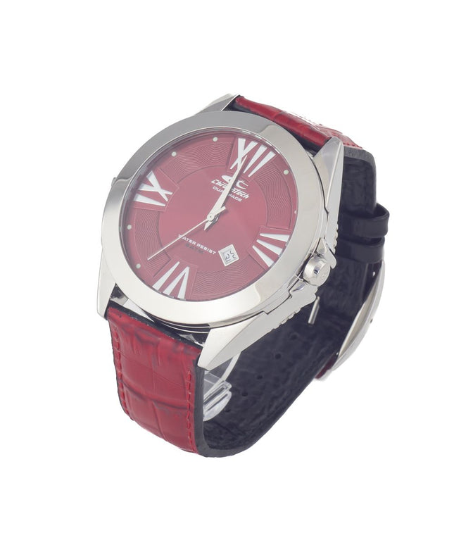 Chronotech Black Leather Watch