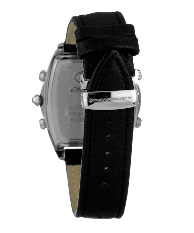 Chronotech Black Leather Watch