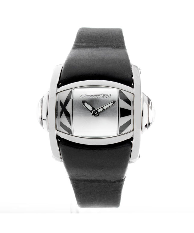 Chronotech Black Leather Watch
