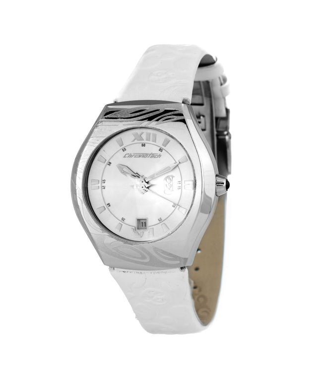 Chronotech White Leather Watch