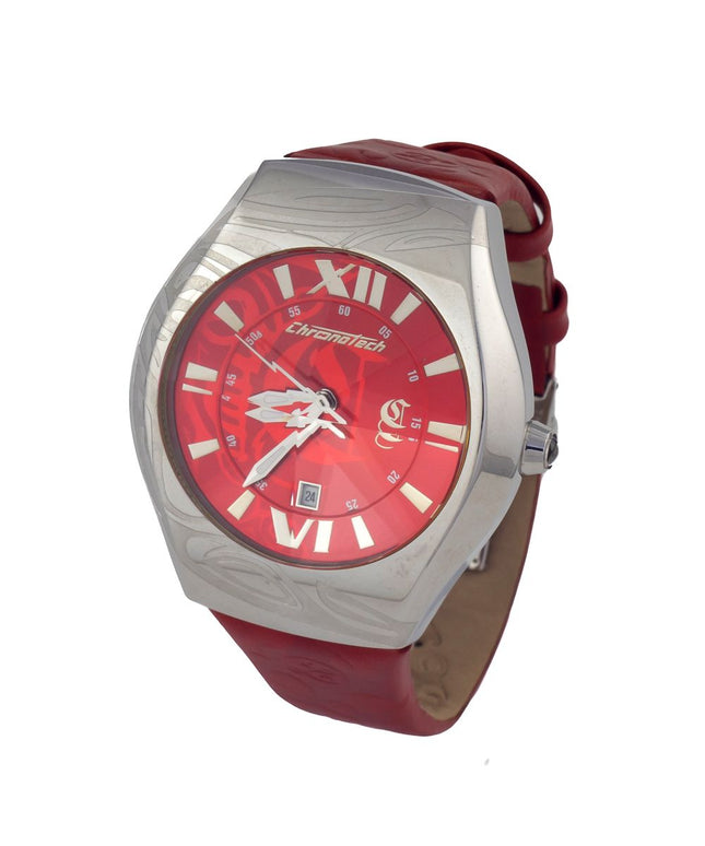Chronotech Red Leather Watch