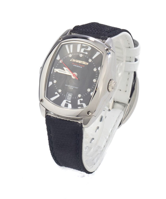 Chronotech Black Leather Watch