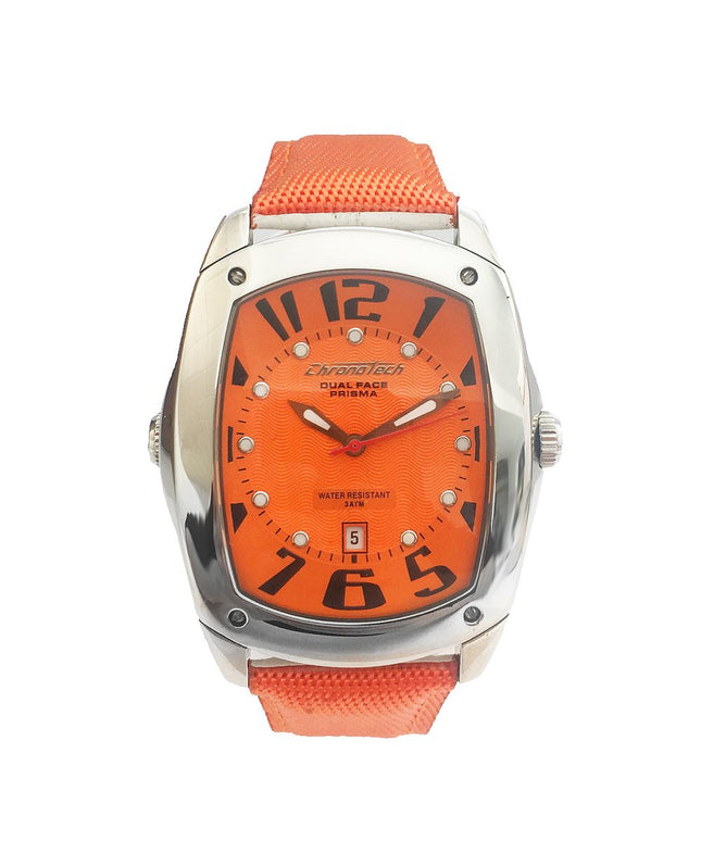 Chronotech Orange Leather Watch