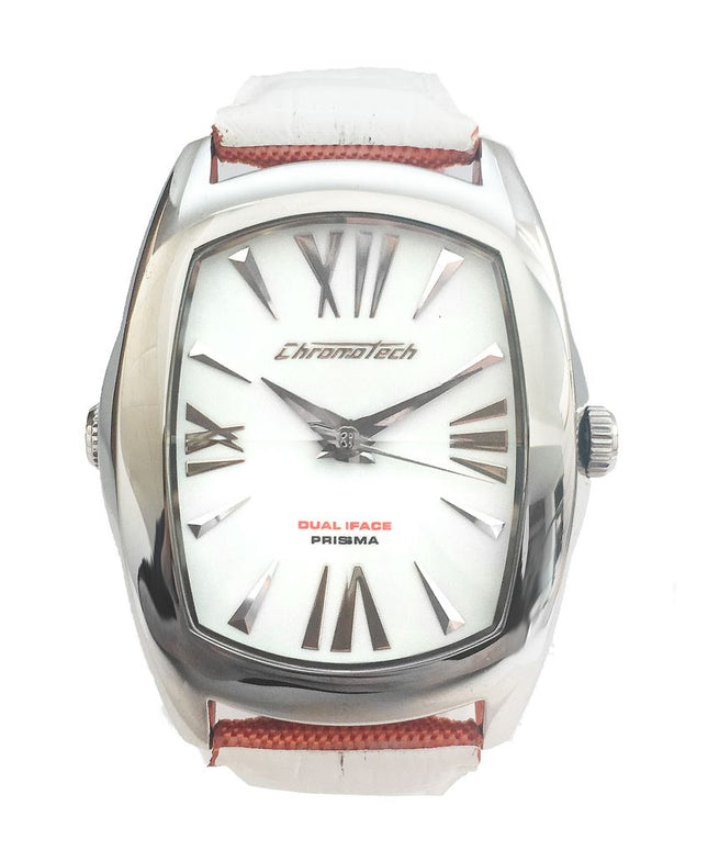Chronotech Orange Leather Watch