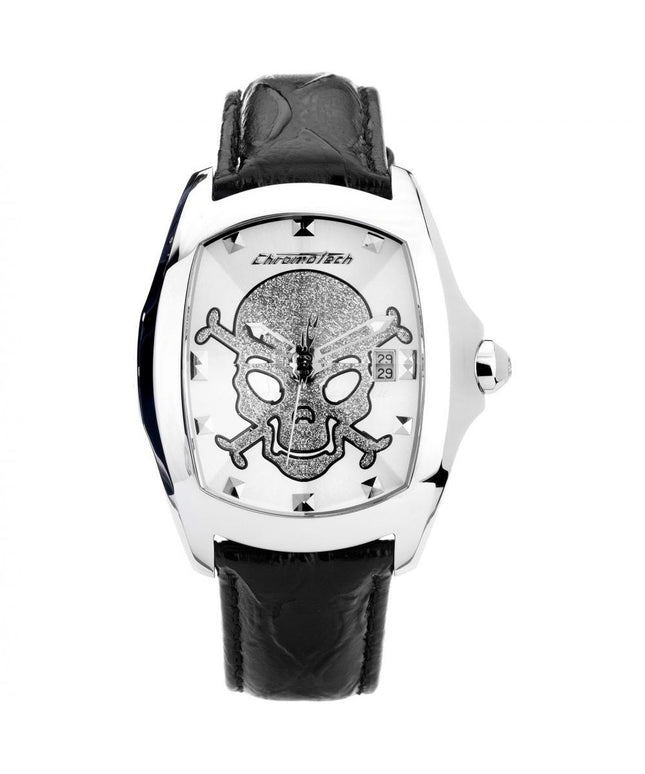 Chronotech Black Leather Watch
