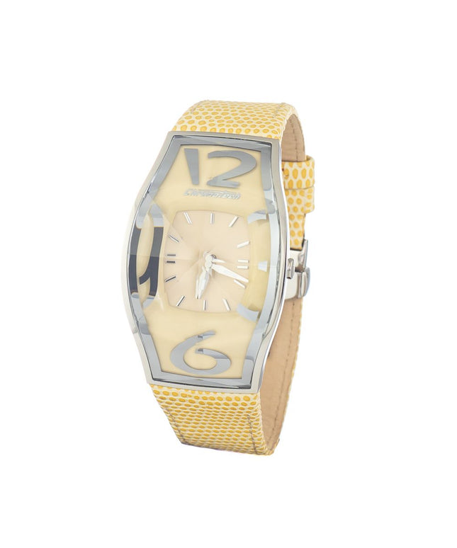 Chronotech Yellow Leather Watch
