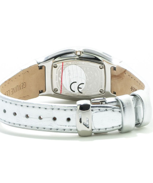 Chronotech Silver Leather Watch