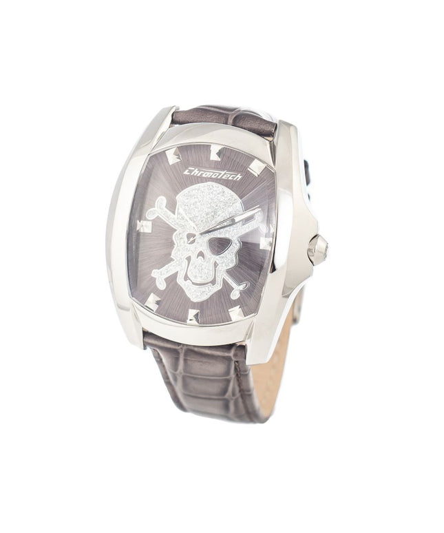 Chronotech Gray Leather Watch