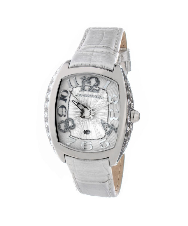 Chronotech Silver Leather Watch
