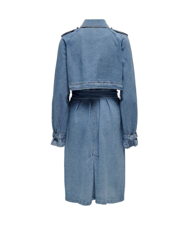 Only Blue Cotton Trench Coat