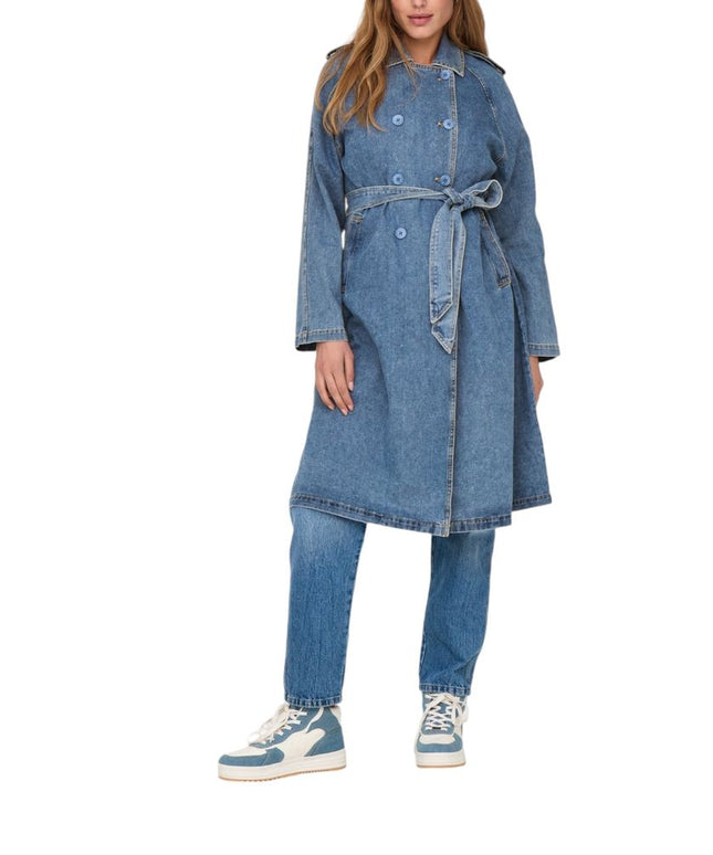 Only Blue Cotton Trench Coat
