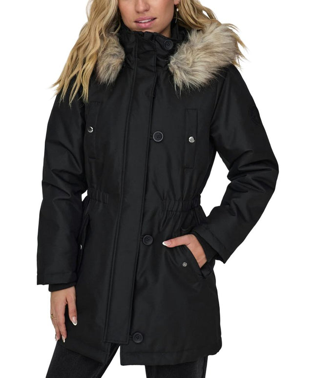 Only Black Polyester Parka