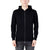 Jack Jones Black Polyester Hoody for men with front zip closure and drawstring hood, shown from the front. Ideal for casual wear.