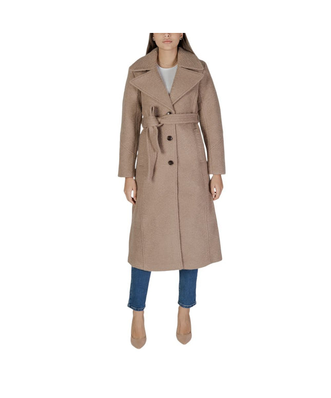 Vila Clothes Beige Polyester Coat