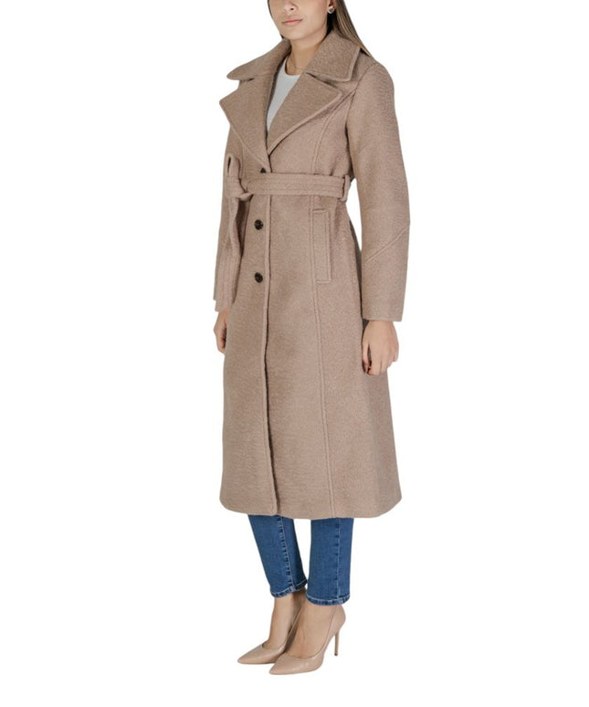 Vila Clothes Beige Polyester Coat