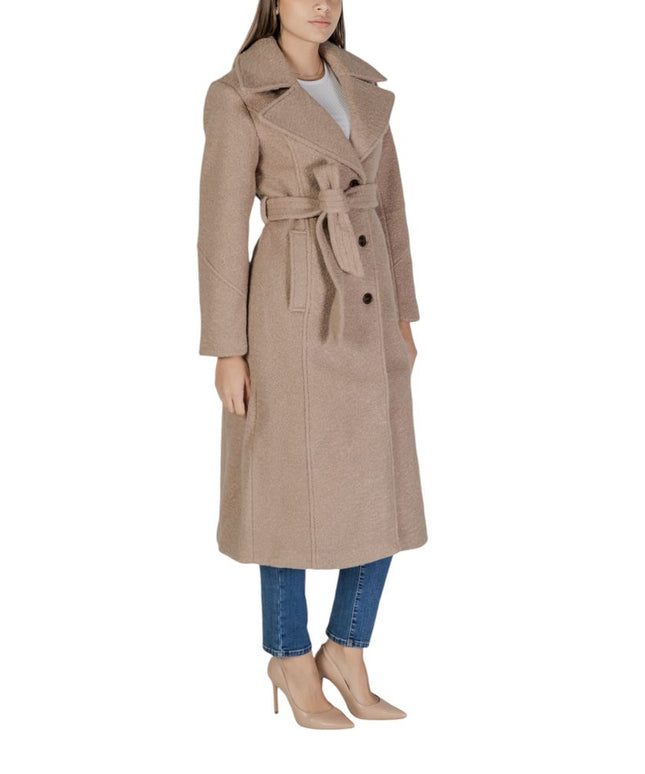 Vila Clothes Beige Polyester Coat