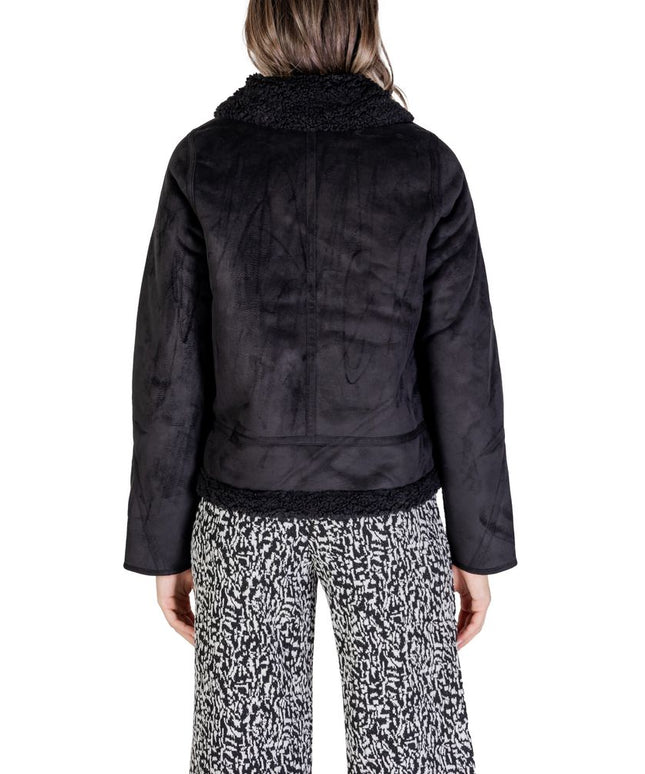 Street One Black Polyester Jackets & Coat