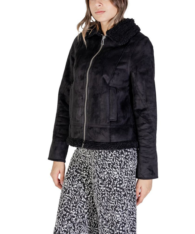 Street One Black Polyester Jackets & Coat