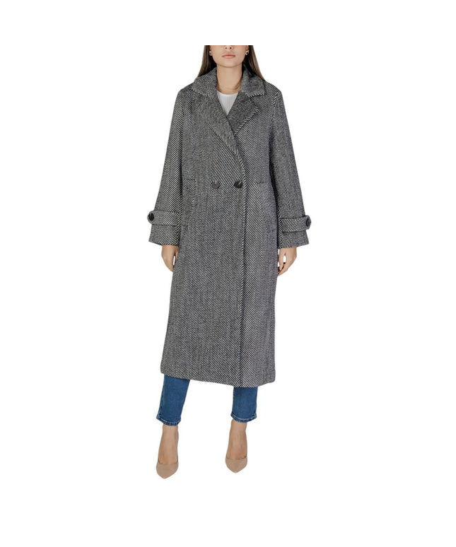 Vila Clothes Black Polyester Coat