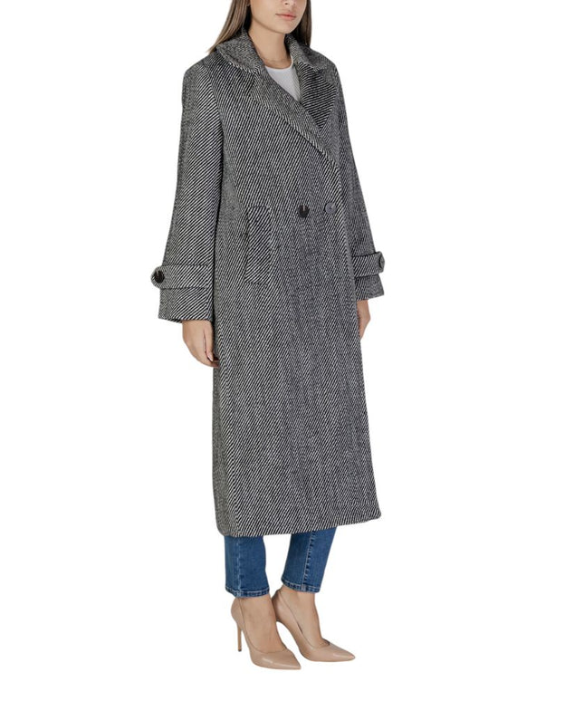 Vila Clothes Black Polyester Coat
