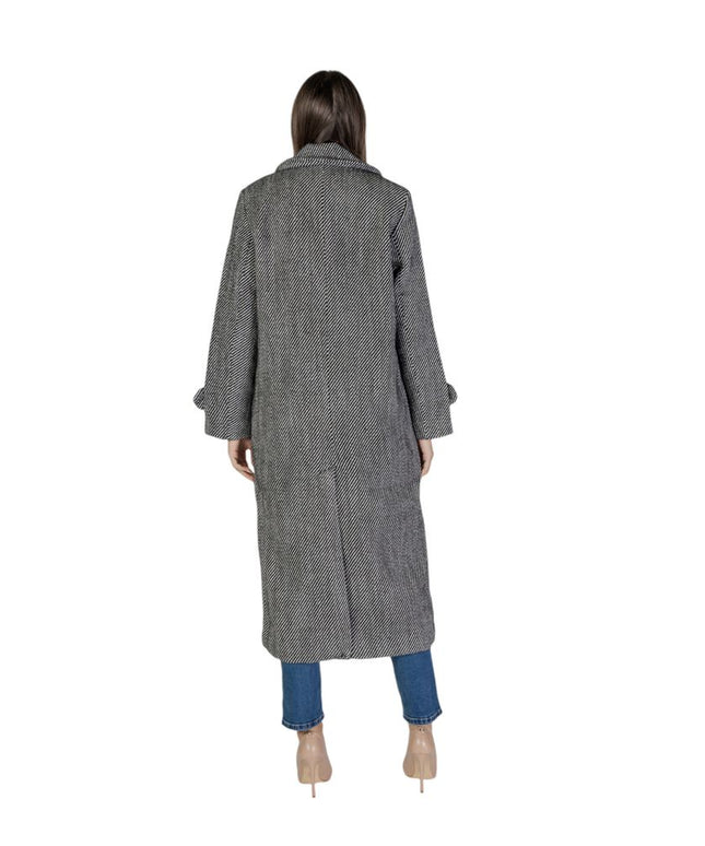 Vila Clothes Black Polyester Coat