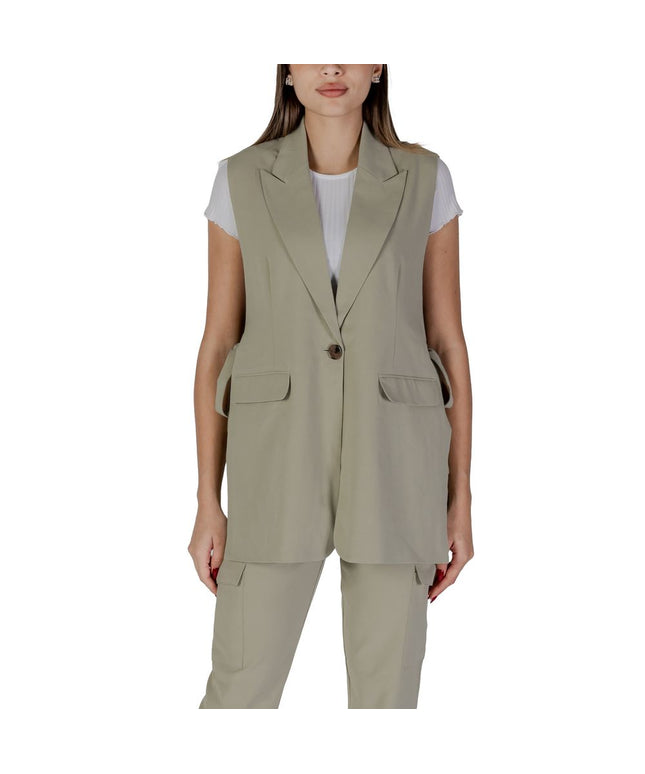 B.Young Green Polyester Waistcoat